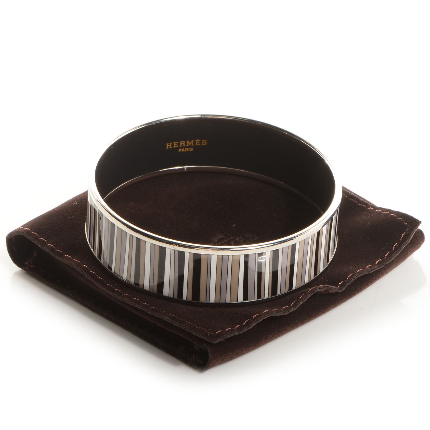 Hermes Enamel Printed Stripes Wide Bracelet 70 5 of 5