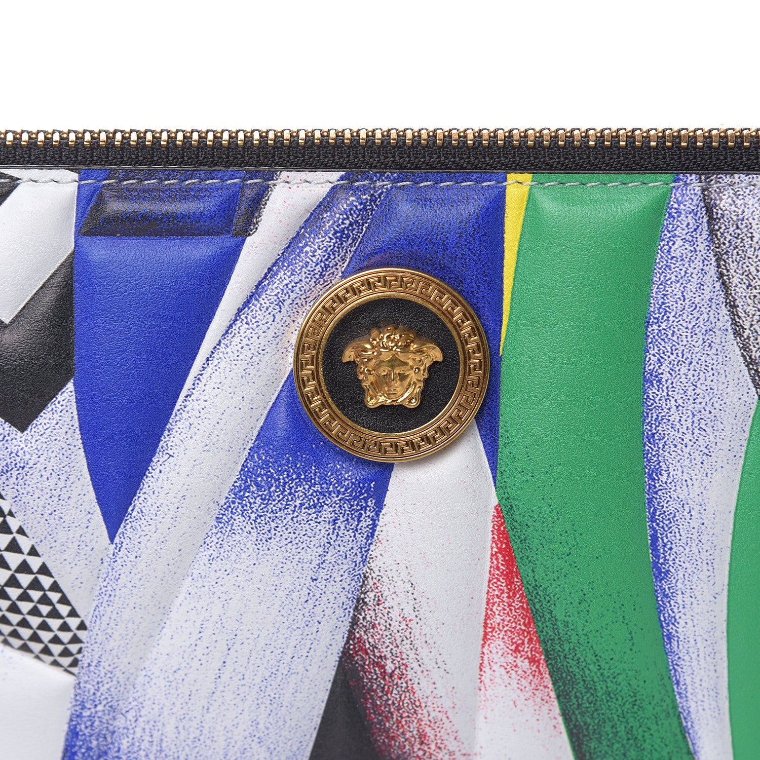Versace Vitello Logo Print Pochette Black Multicolor 7 of 7
