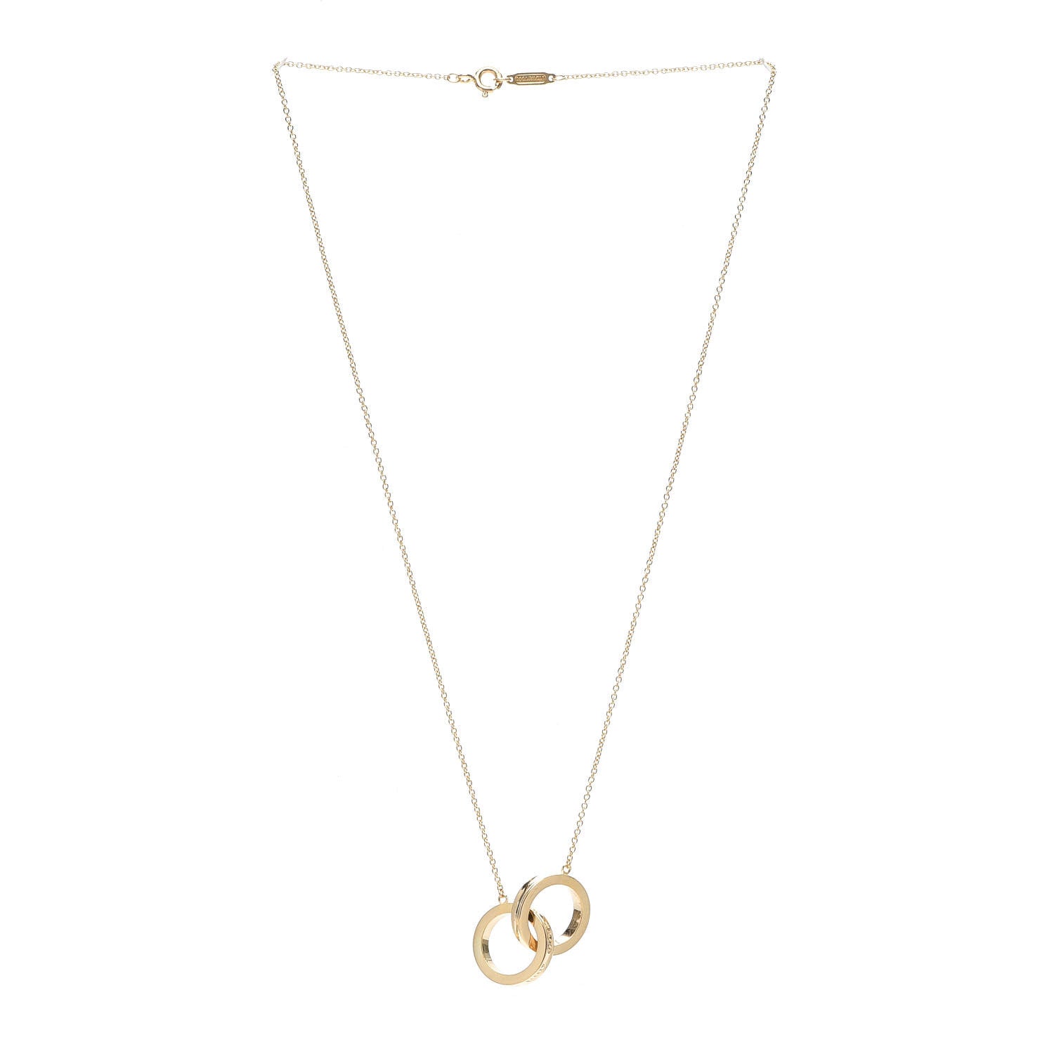 Tiffany 18K Yellow Gold 1837 Interlocking Circles Pendant Necklace 3 of 6
