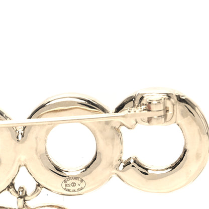Chanel Metal Pearl Coco Brooch Gold 3 of 3