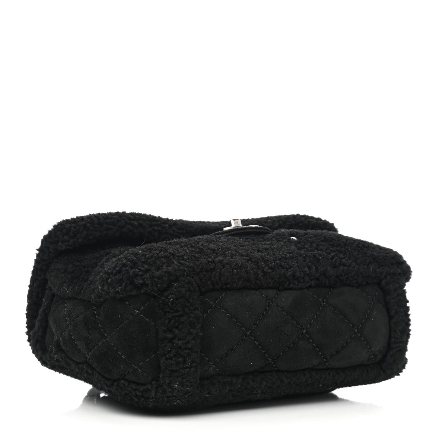 Shearling Lambskin Pearl Flap Black