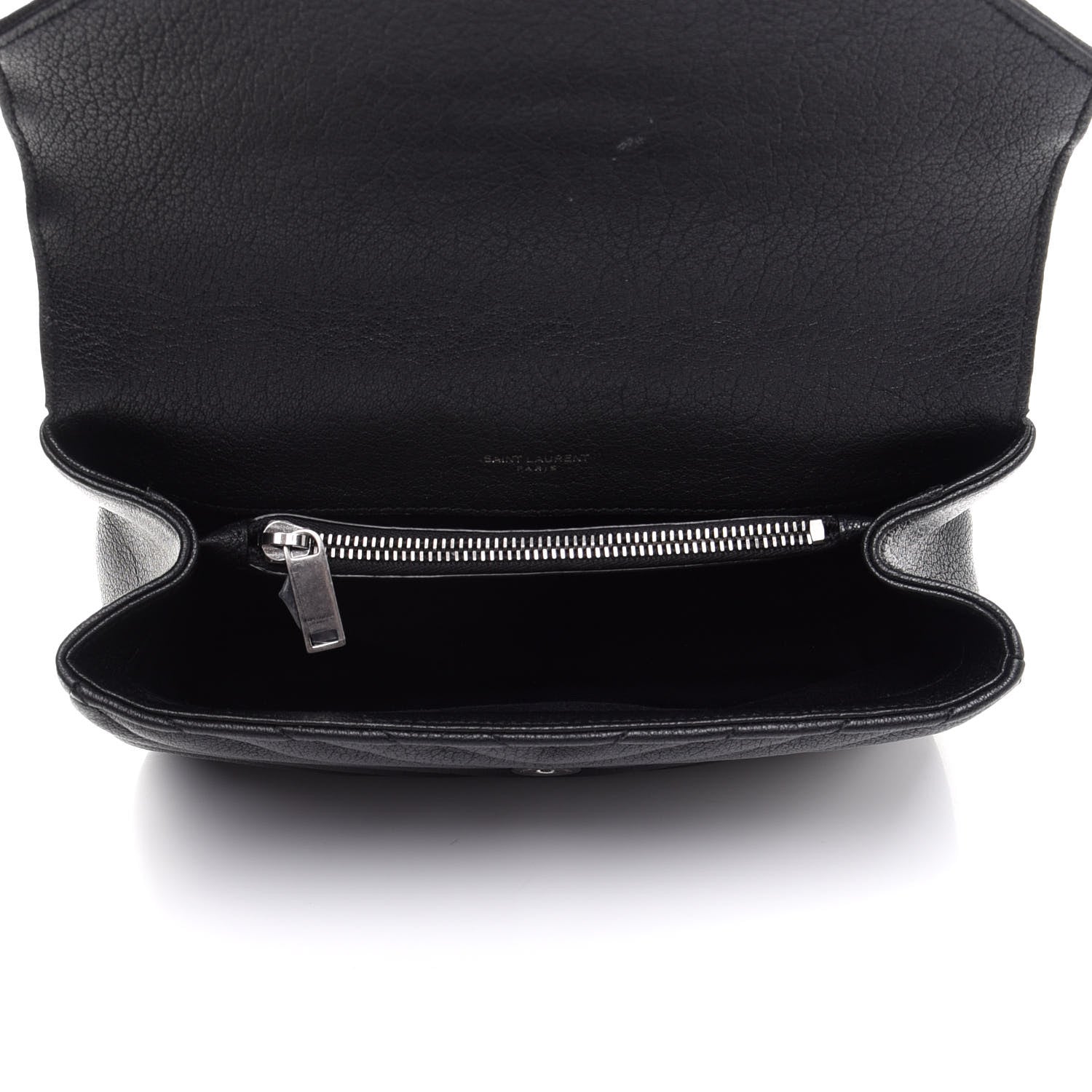 Saint Laurent Sheepskin Matelasse Chevron Monogram Medium College Bag Black 5 of 15