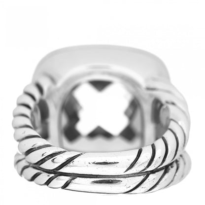 David Yurman Sterling Silver Diamond Prasiolite 14mm Albion Ring 53 6.25 4 of 5