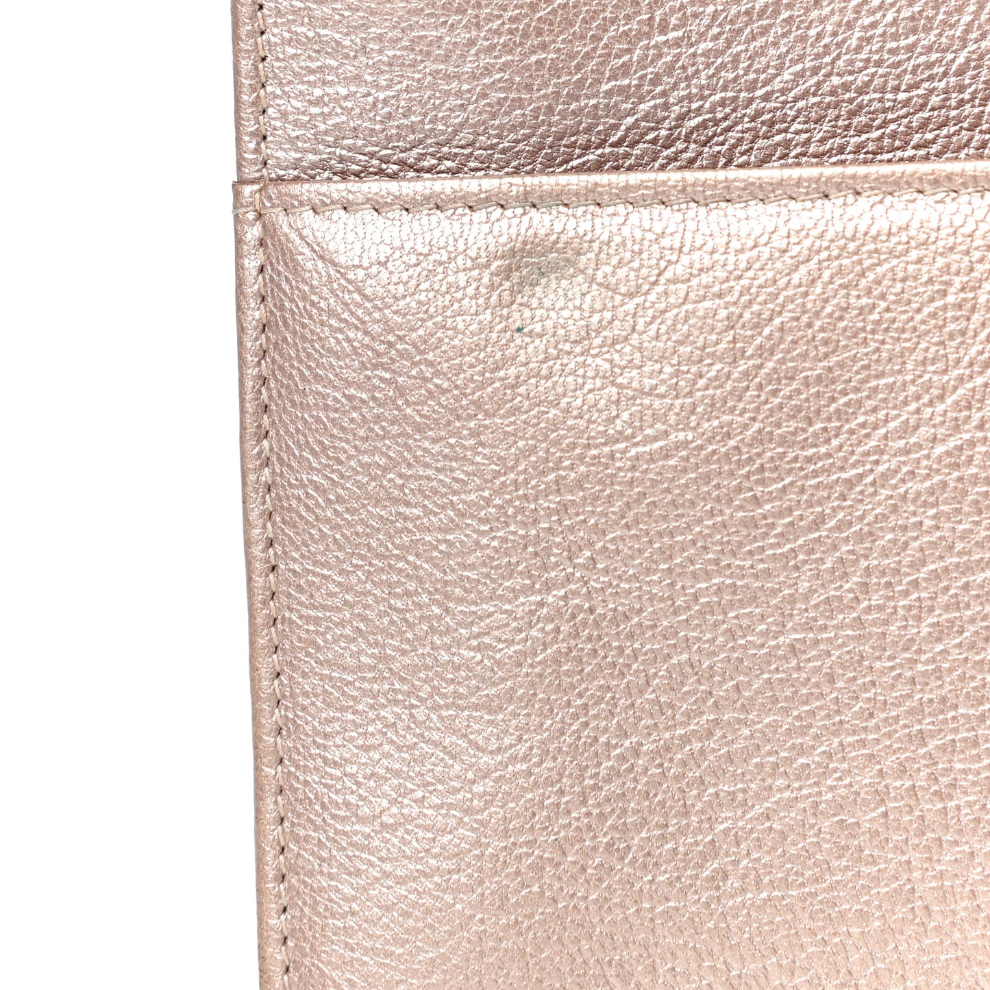 Metallic Goatskin Wallet On Chain WOC Gold