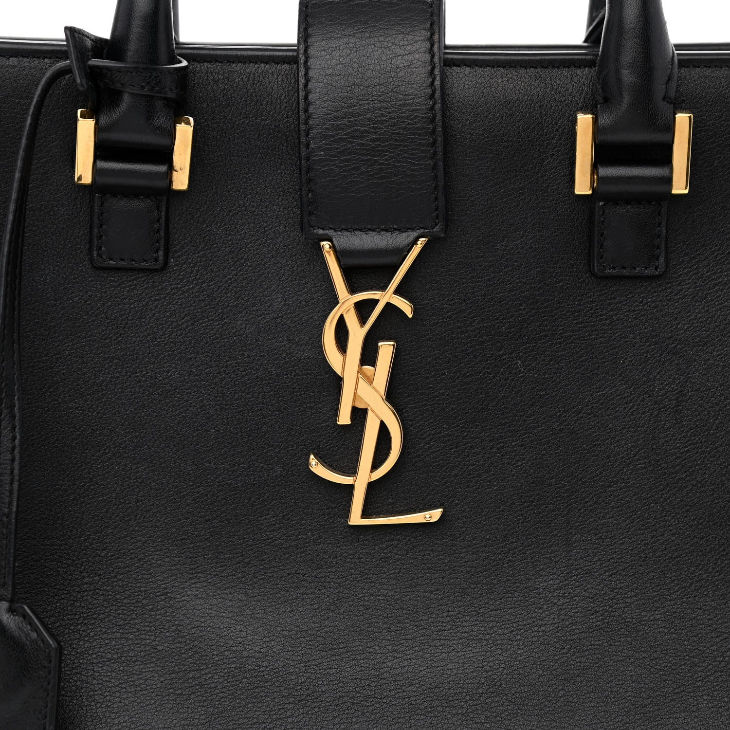 Saint Laurent Smooth Calfskin Small Monogram Cabas Black 8 of 10