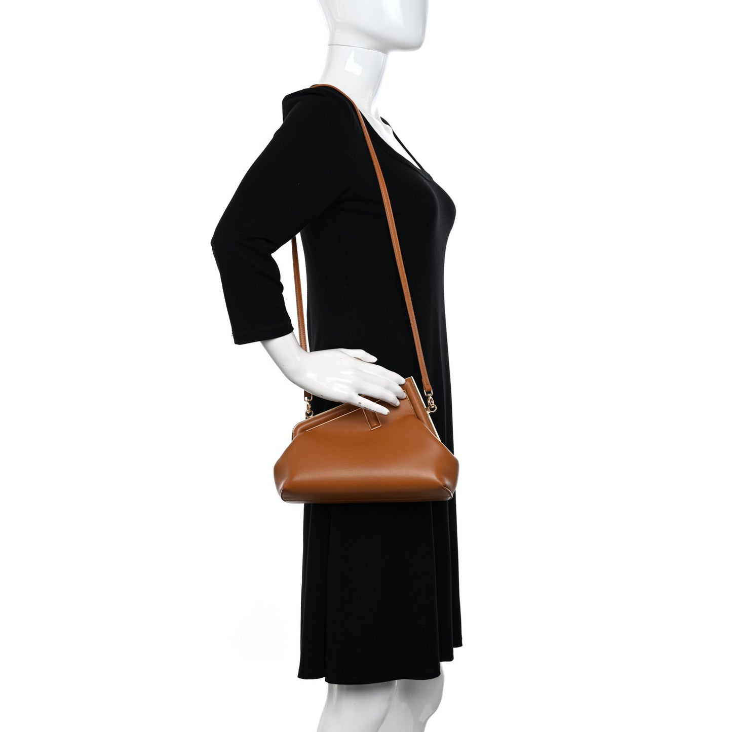 Shiny Nappa Small Fendi First Caramello