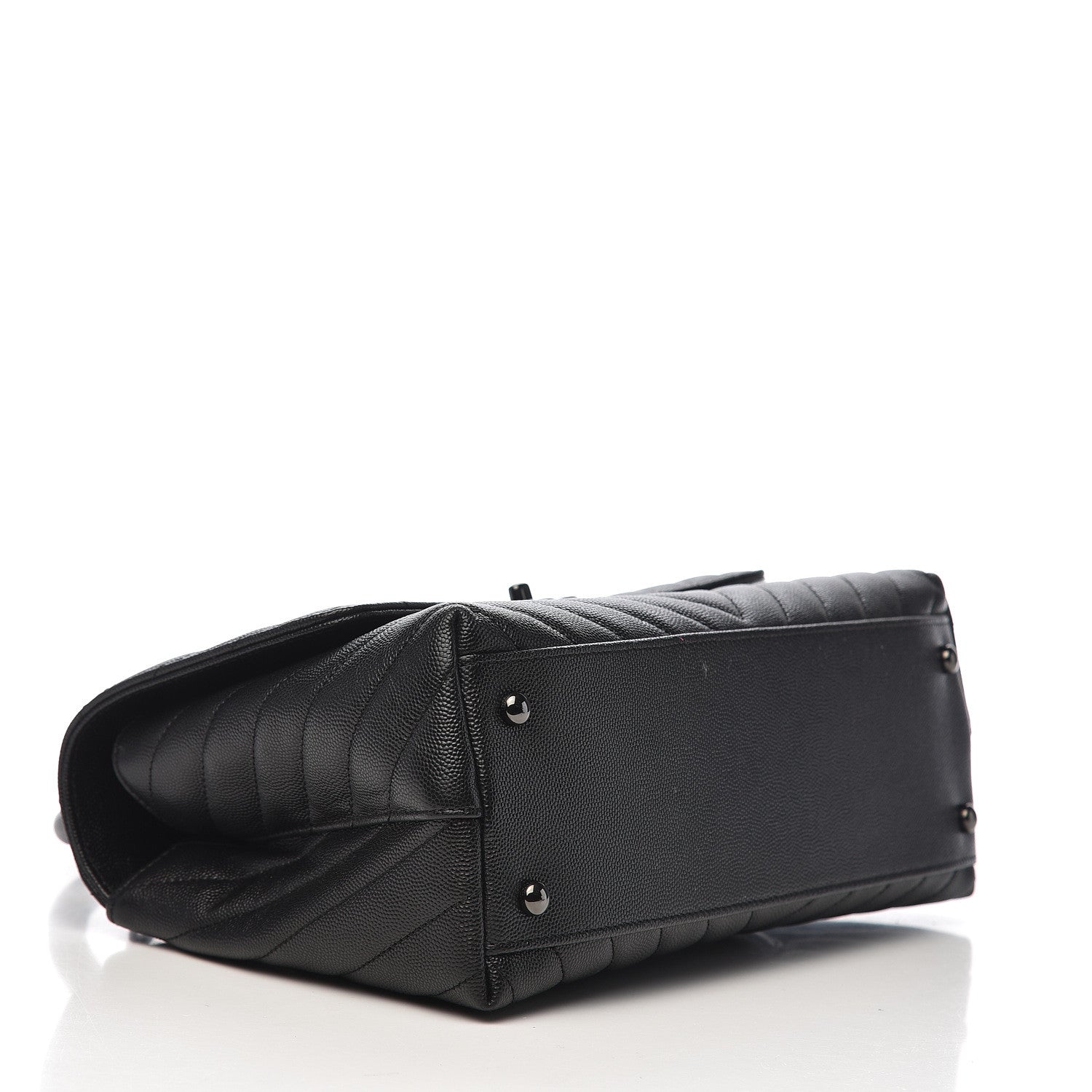 Chanel Caviar Chevron Quilted Small Coco Handle Flap So Black 4 of 11
