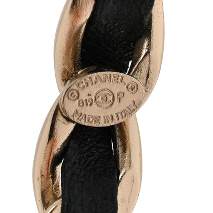 Chanel Lambskin CC Turnlock Chain Hoop Earrings Gold Black 4 of 5
