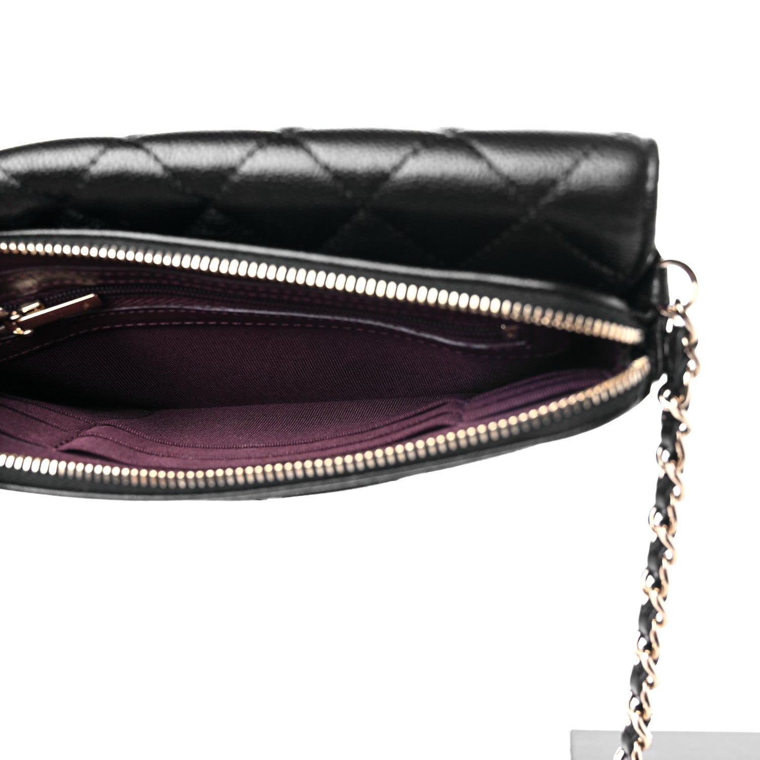 Chanel Caviar Quilted Flap Phone Holder With Chain Black 6 of 12
