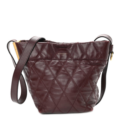 Givenchy Lambskin Quilted Mini GV Bucket Bag Aubergine 1 of 8