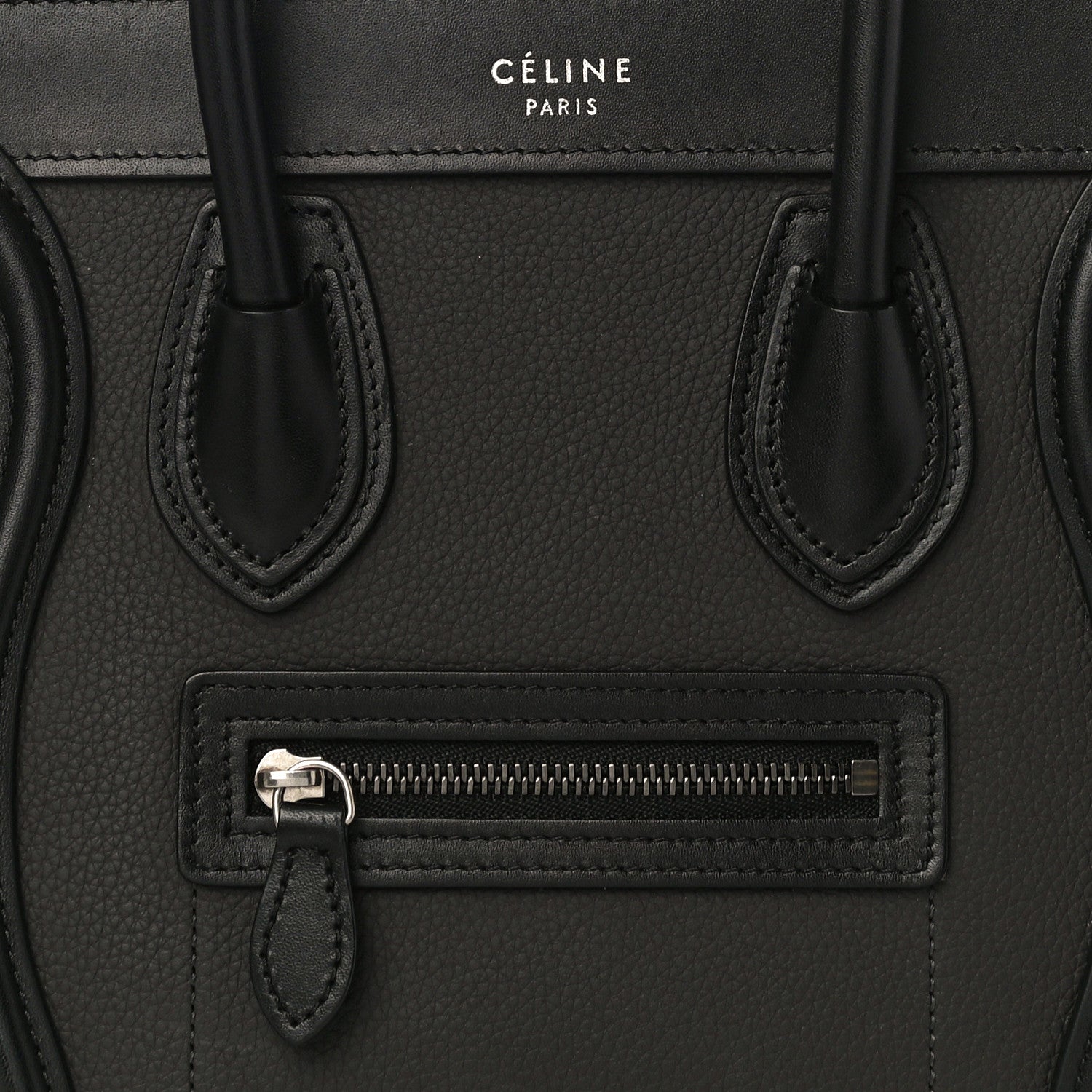 Celine Smooth Drummed Calfskin Tri-color Nano Luggage Anthracite 7 of 11