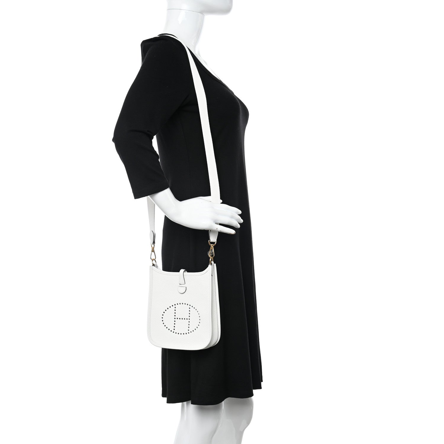 Hermes Taurillon Clemence Amazone Evelyne TPM New White 2 of 11