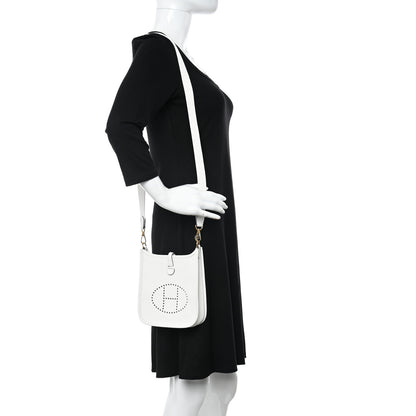 Hermes Taurillon Clemence Amazone Evelyne TPM New White 2 of 11