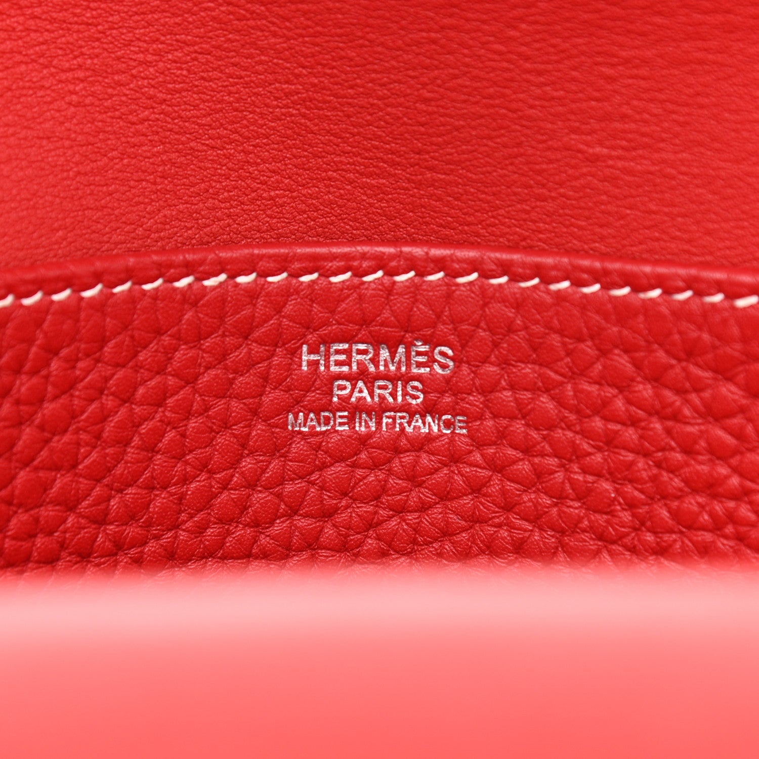 Hermes Taurillon Clemence Verso Halzan 31 GM Rouge Casaque Vermillion 6 of 11