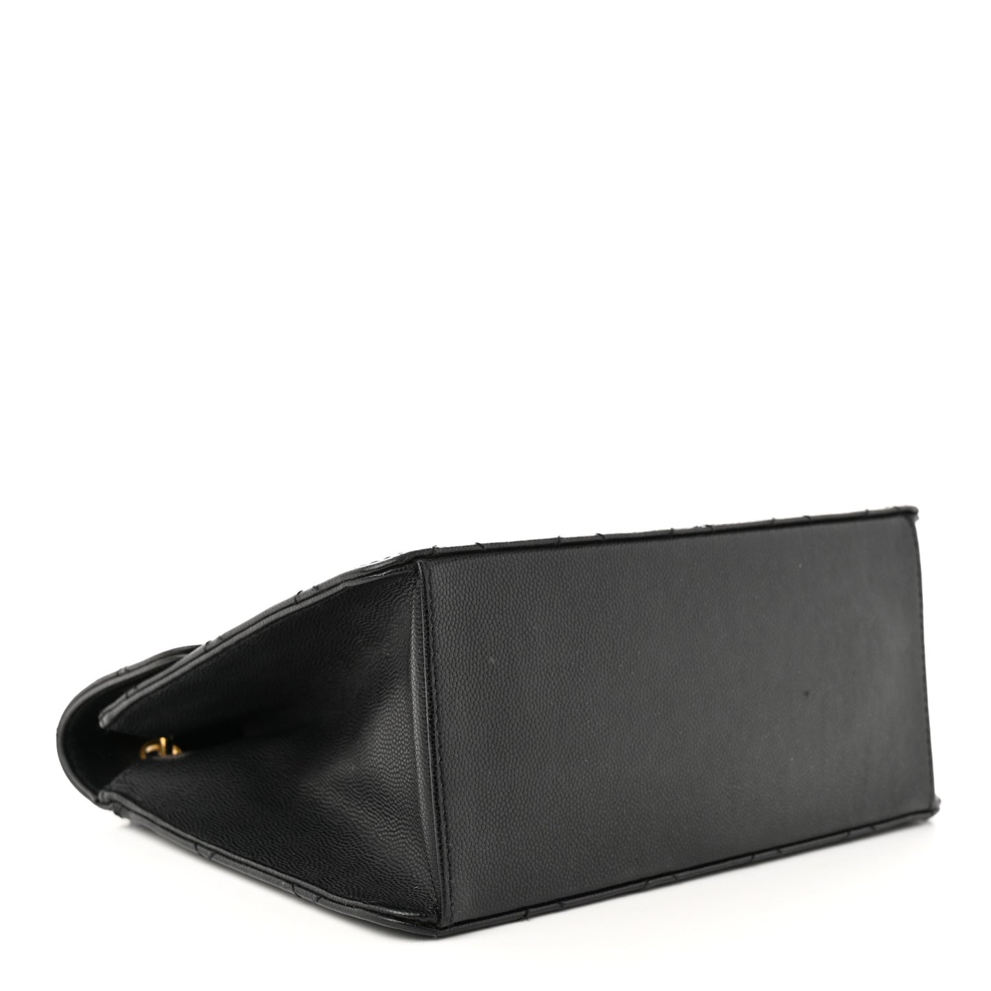 Caviar Diamond Stitched Square Flap Shoulder Bag Black