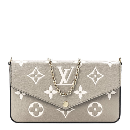 Louis Vuitton Empreinte Monogram Giant Felicie Pochette Tourterelle Creme 3 of 14