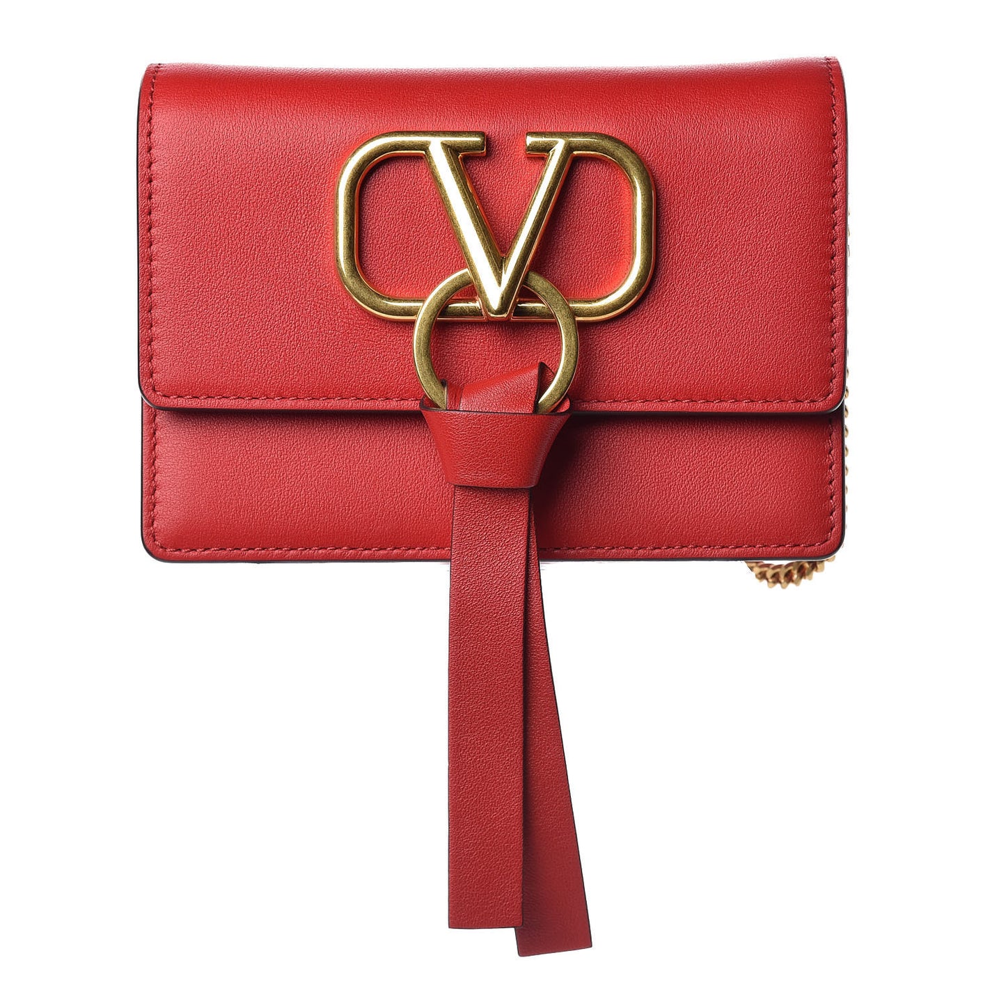 Smooth Calfskin Mini Vring Crossbody Bag Rouge Pur