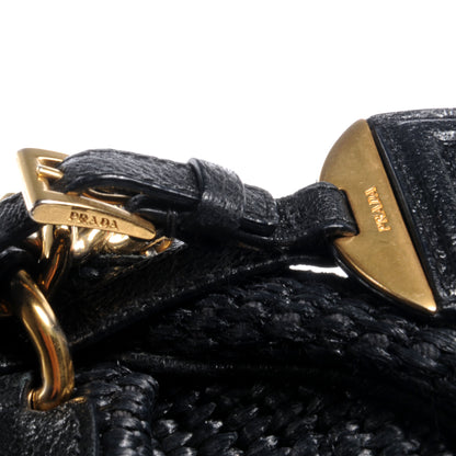 Prada Paglia Cinghiale Frame Tote Black 9 of 9