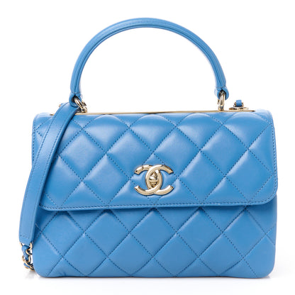 Chanel Lambskin Quilted Small Trendy CC Dual Handle Flap Bag Blue 1 of 11