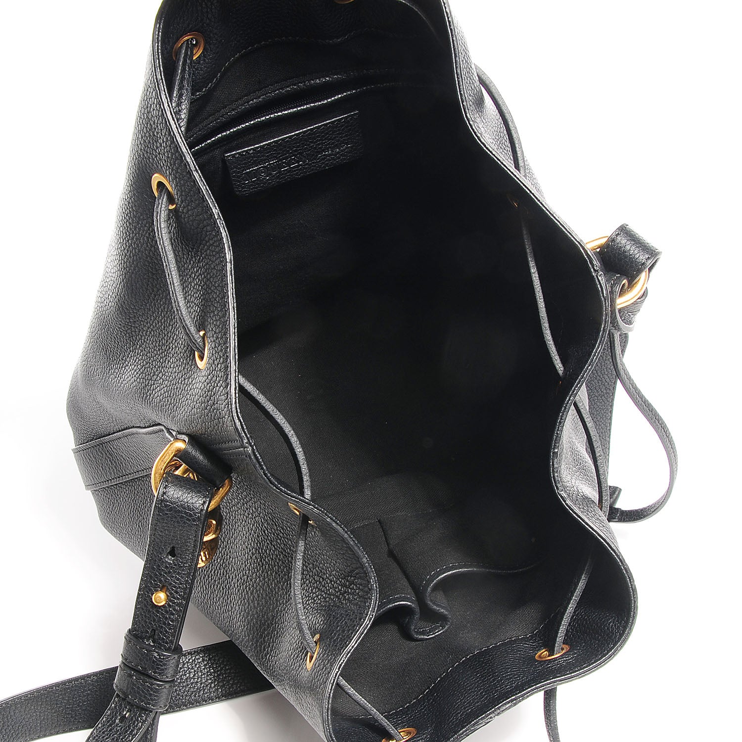 Alexander McQueen Calfskin Padlock Skull Bucket Bag Black 5 of 9