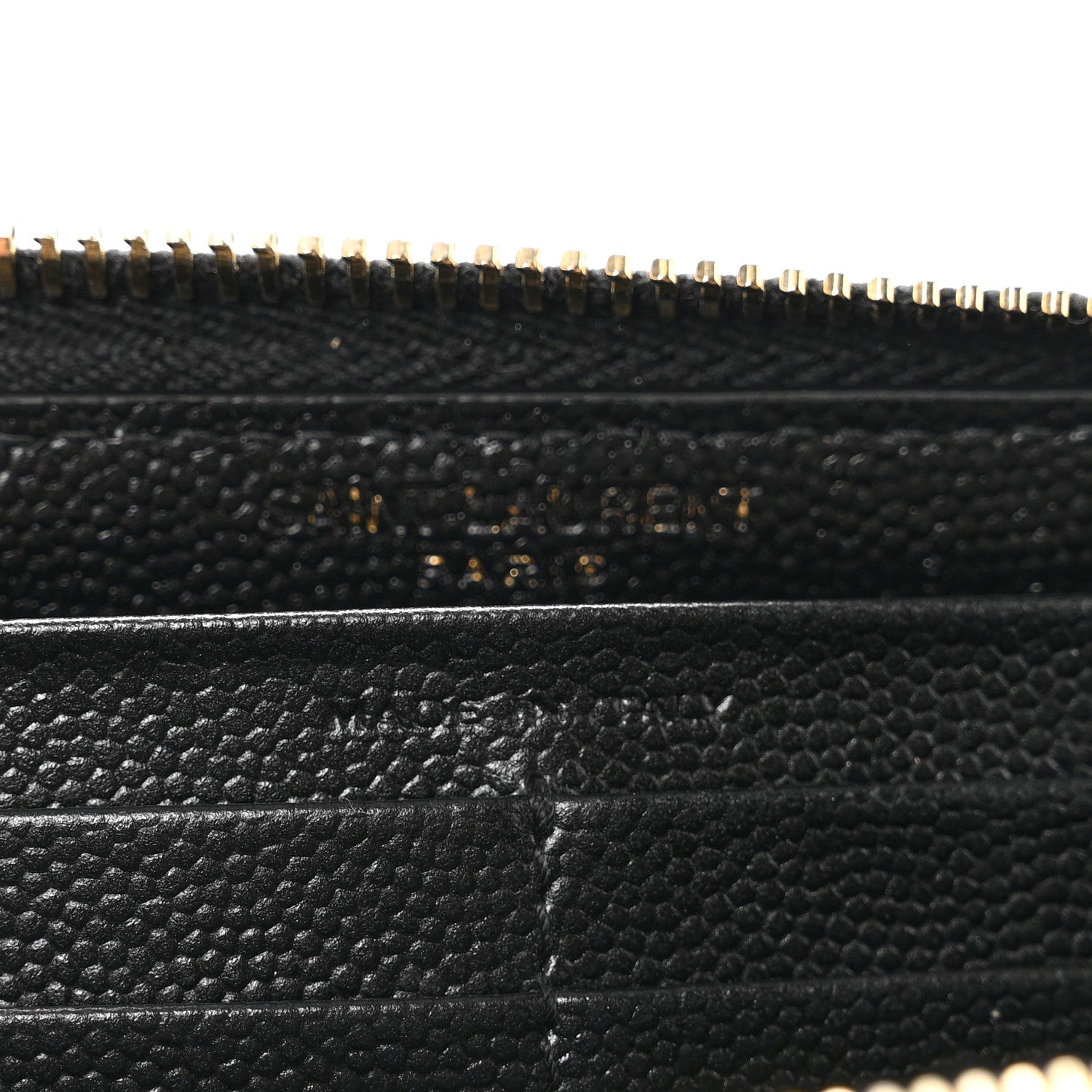 Saint Laurent Grain De Poudre Matelasse Chevron Monogram Zip Around Wallet Black 6 of 9
