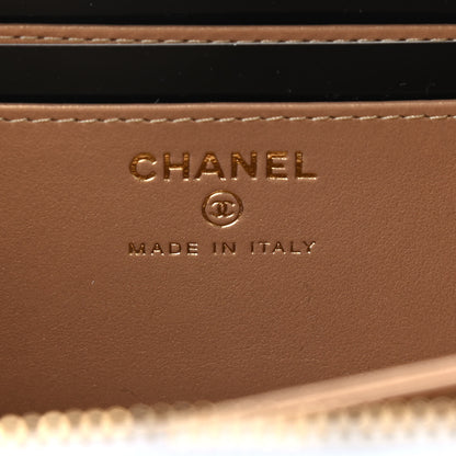 Chanel Lambskin Metal Quilted Mini Vanity Case With Chain White Gold 7 of 8