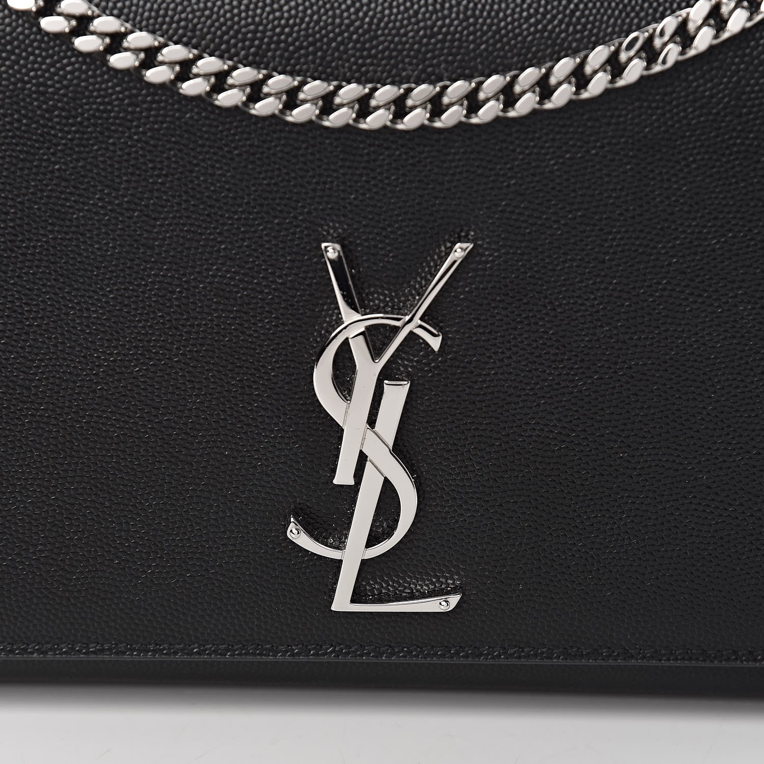 Saint Laurent Grain De Poudre Medium Classic Monogram Kate Satchel Black 7 of 12