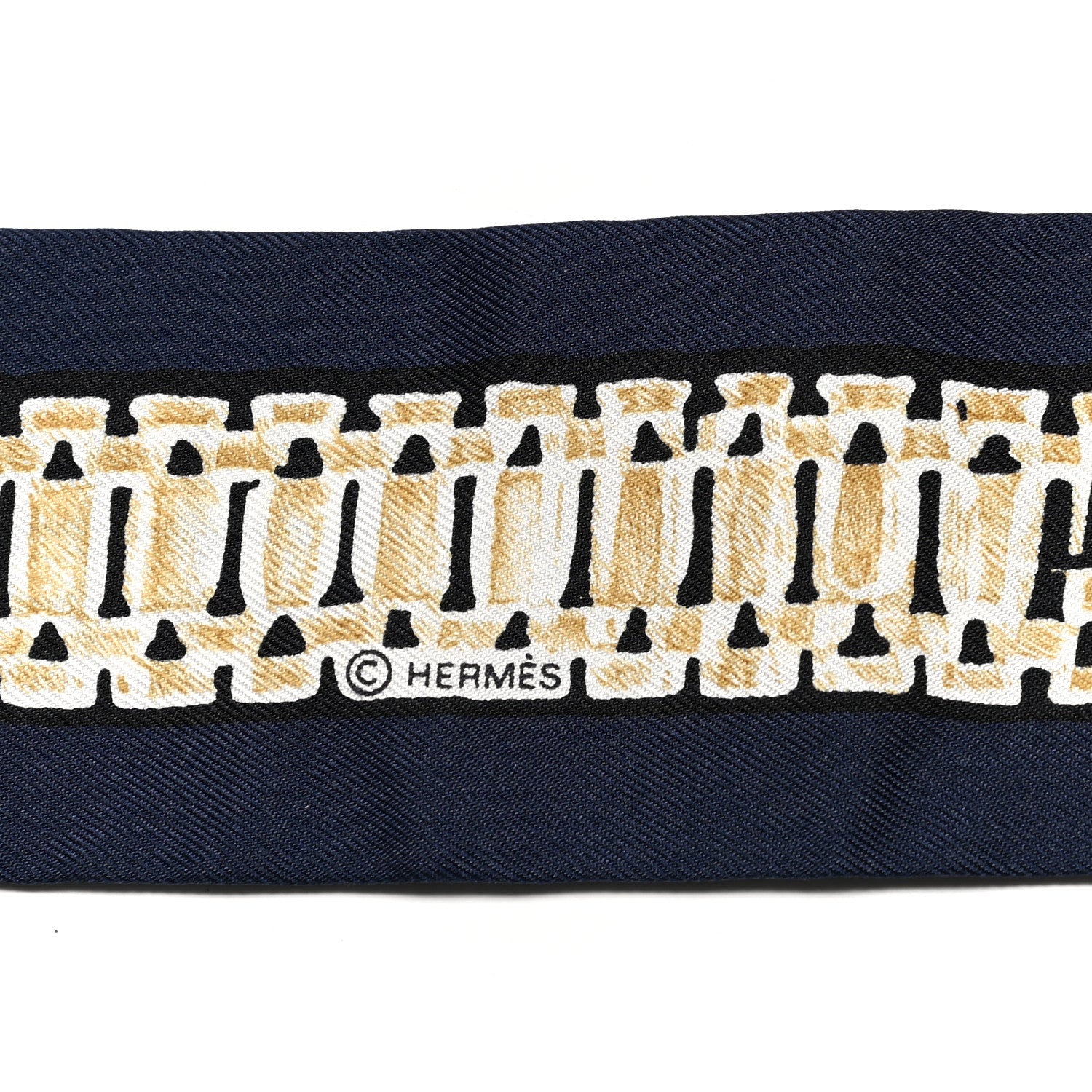 Hermes Silk Le Tresor De Medor Twilly Marine Gris Black 3 of 4