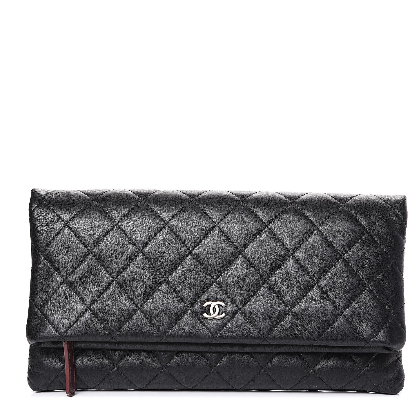 Lambskin Quilted CC Beauty Clutch Black