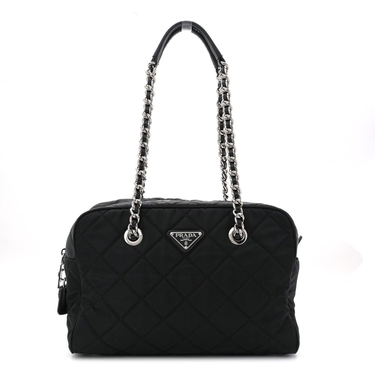 Prada Nylon Tessuto Impuntu Quilted Shoulder Bag Black 1 of 11