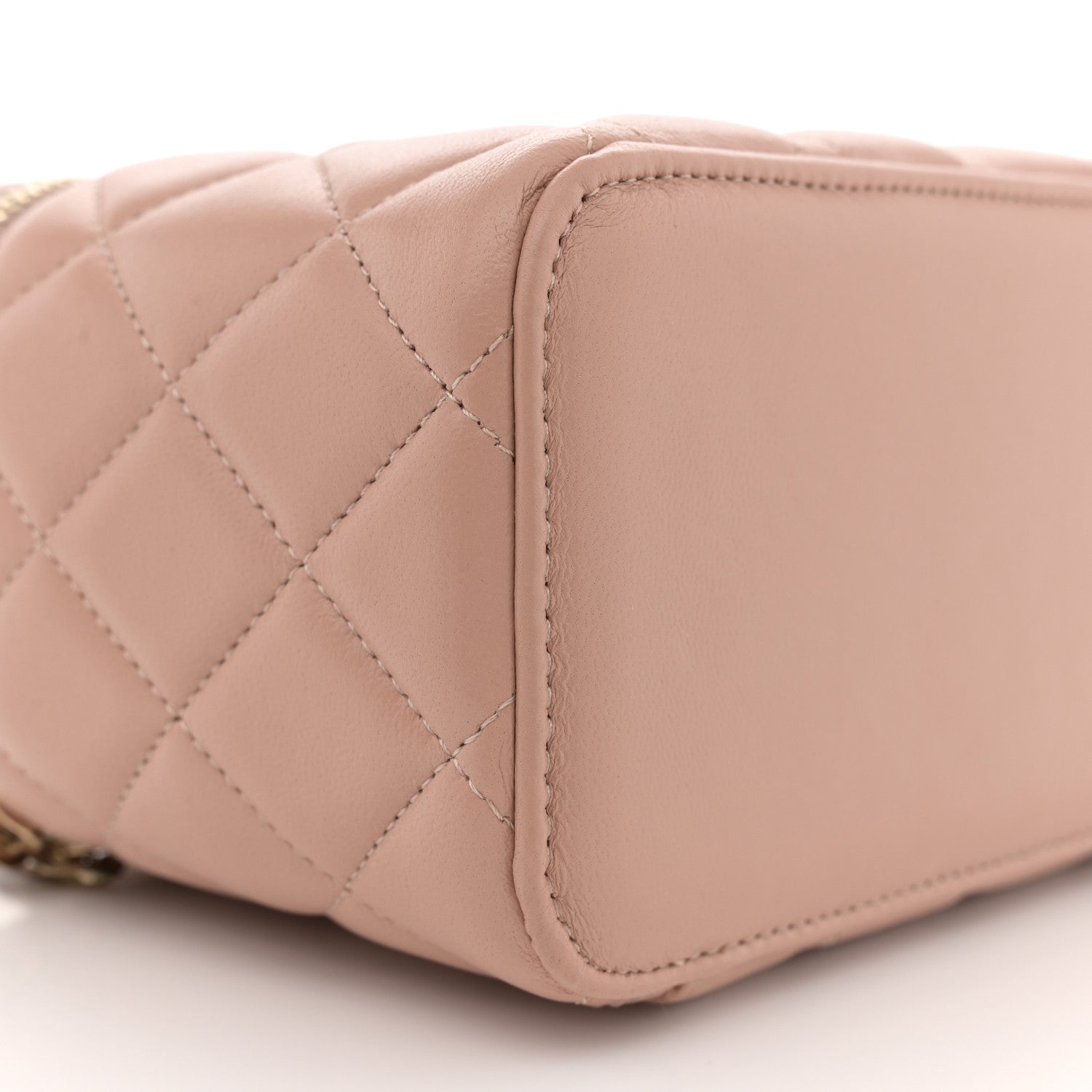 Chanel Lambskin Quilted Small Top Handle Vanity Case With Chain Beige 9 of 12