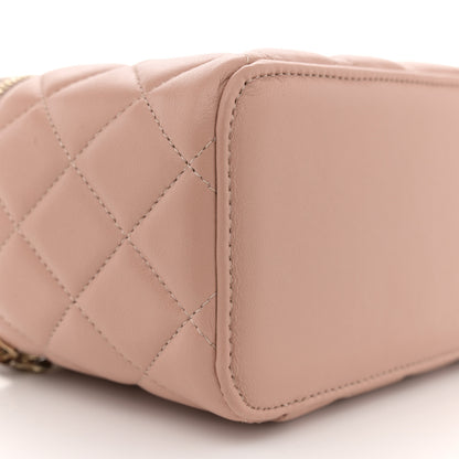 Chanel Lambskin Quilted Small Top Handle Vanity Case With Chain Beige 9 of 12