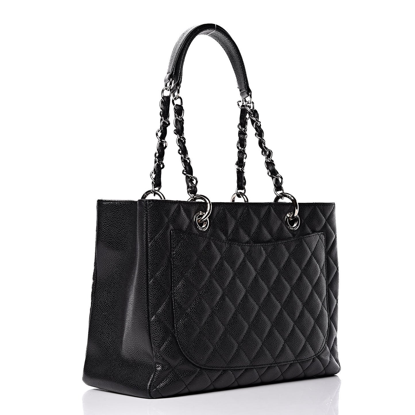 Caviar Quilted Grand Shopping Tote GST Black