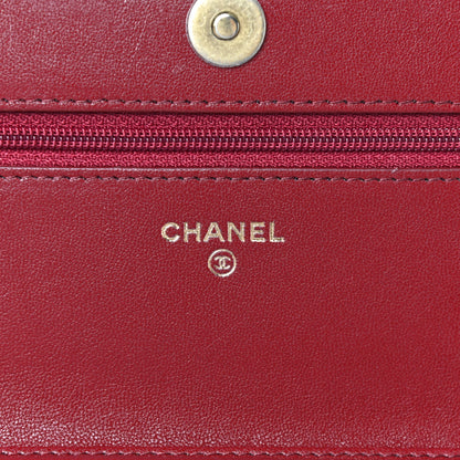 Chanel Lambskin Quilted Infinity Wallet On Chain WOC Burgundy 6 of 11