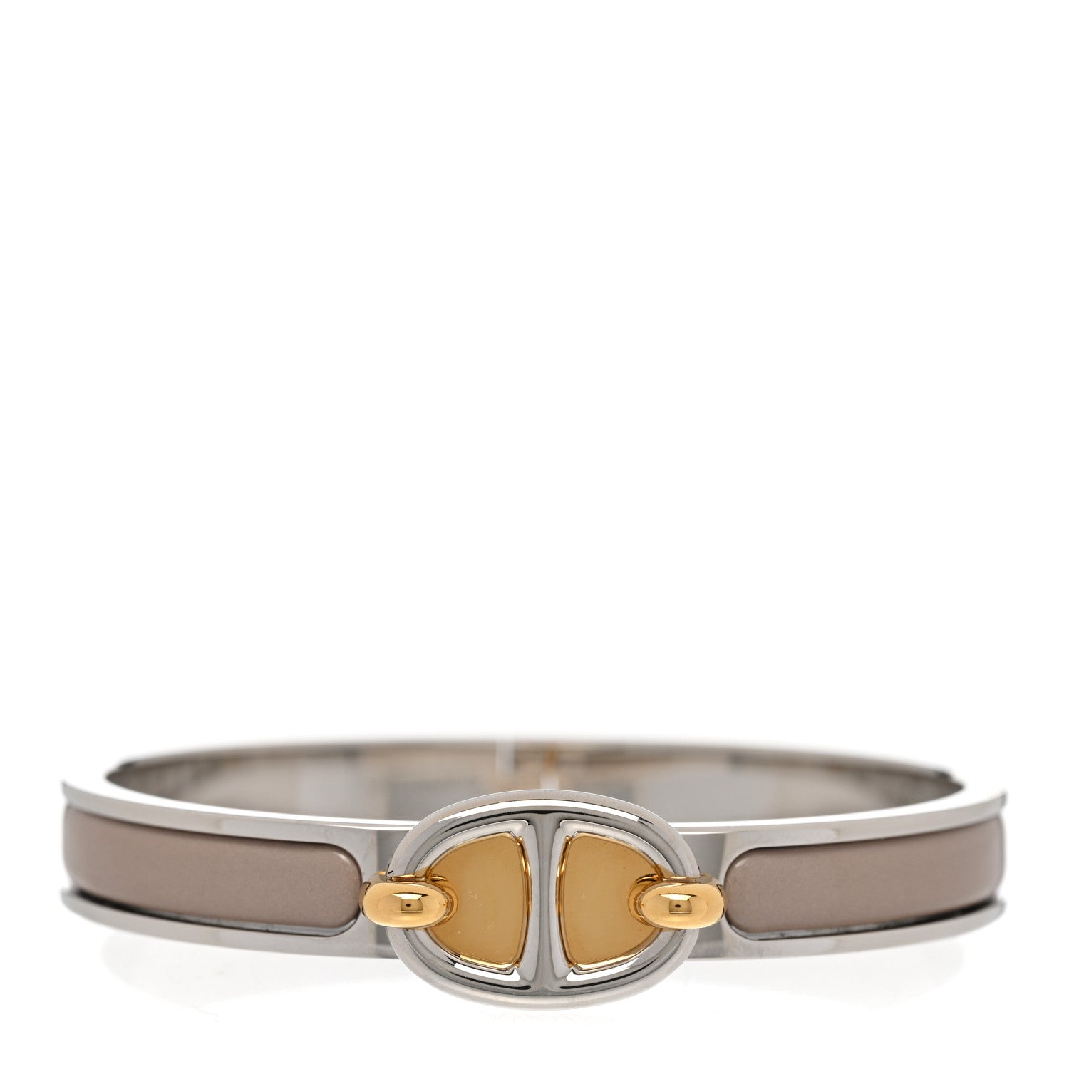 Hermes Enamel Mini Clic Chaine d'Ancre Bracelet PM Marron Glace 1 of 5