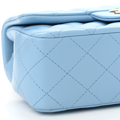Chanel Lambskin Quilted Mini Rectangular Flap Light Blue 8 of 10