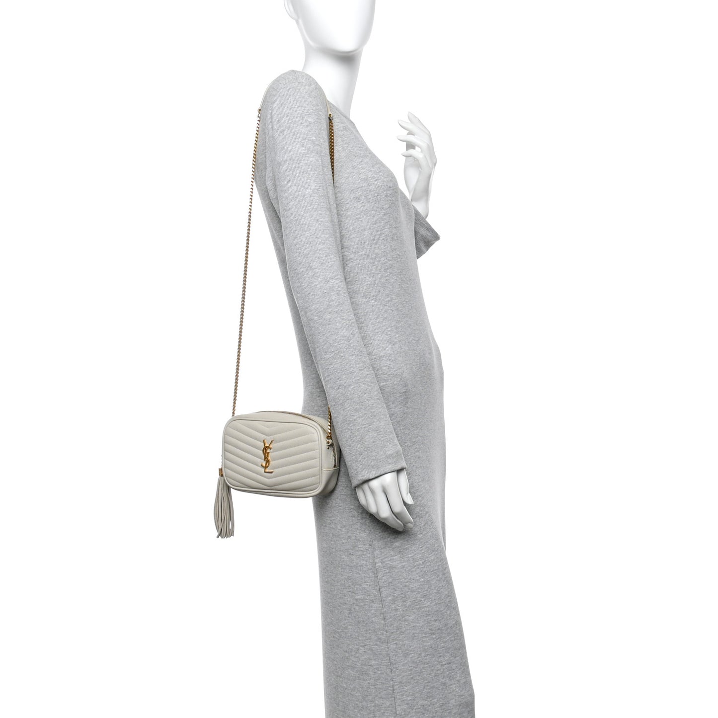 Grain De Poudre Matelasse Monogram Mini Lou Camera Bag Crema Soft