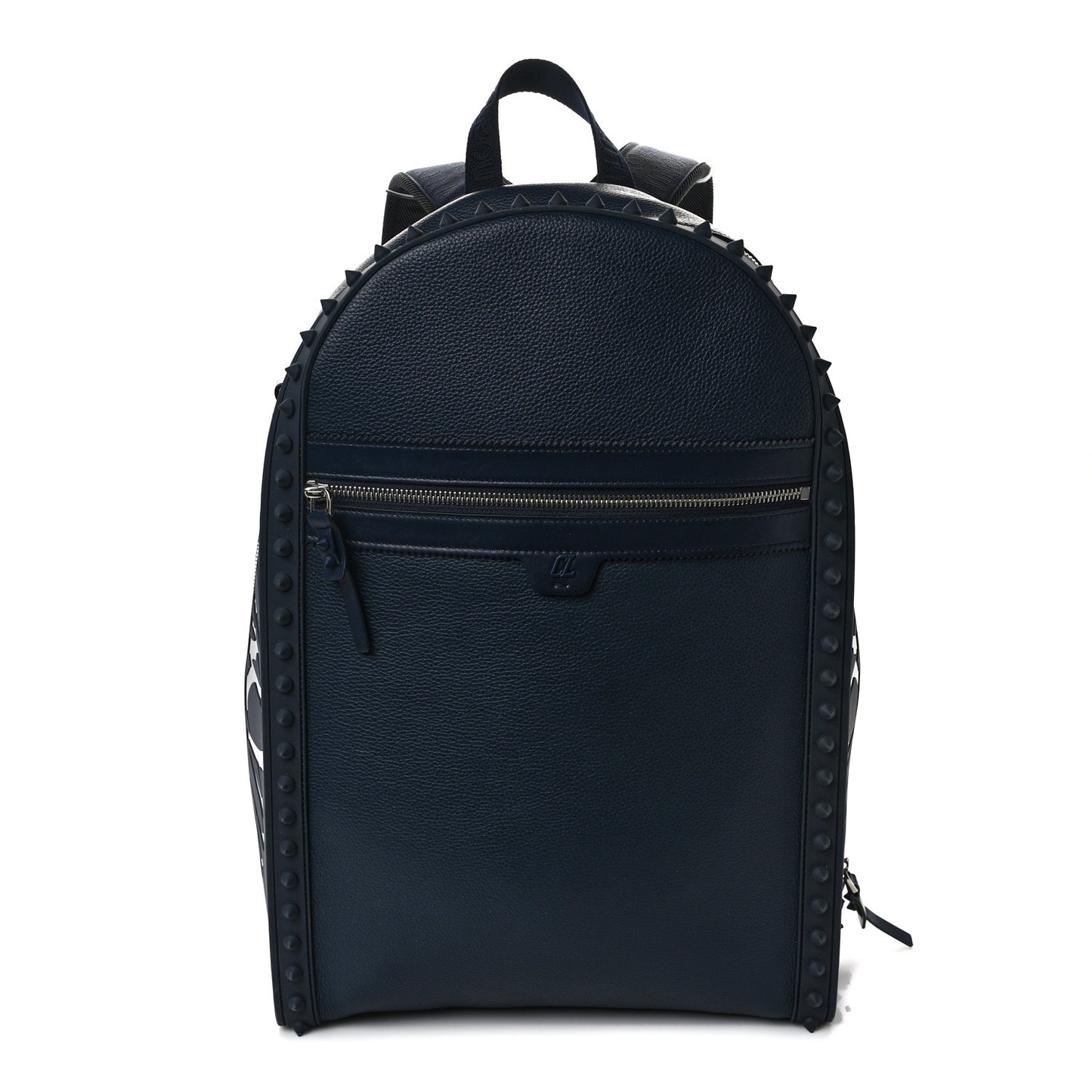 Calfskin Nylon Backparis Spiked Backpack Marine