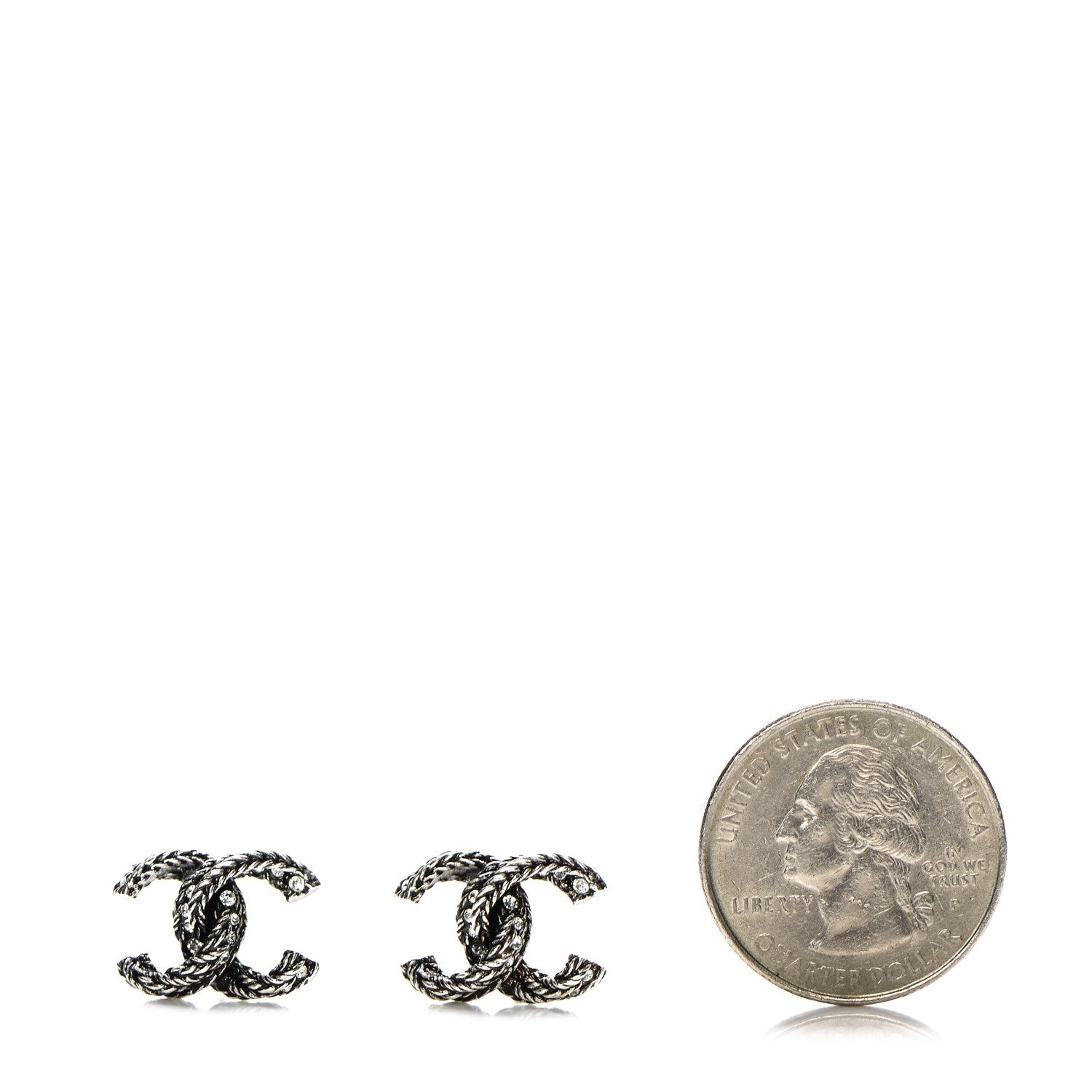 Chanel Ruthenium Crystal CC Earrings 2 of 4