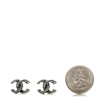 Chanel Ruthenium Crystal CC Earrings 2 of 4