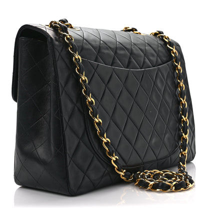 Chanel Lambskin Quilted XL Jumbo Single Flap Black 3 of 12