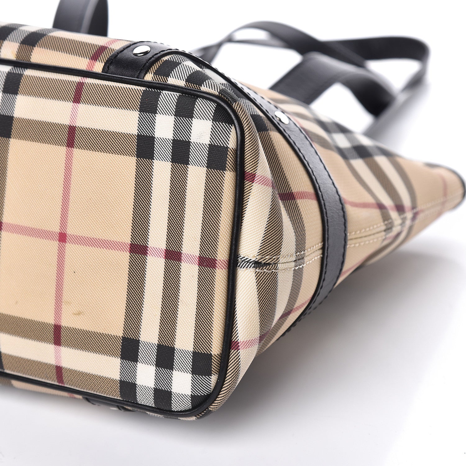 Burberry Vintage Check Studded Tote Black 9 of 14