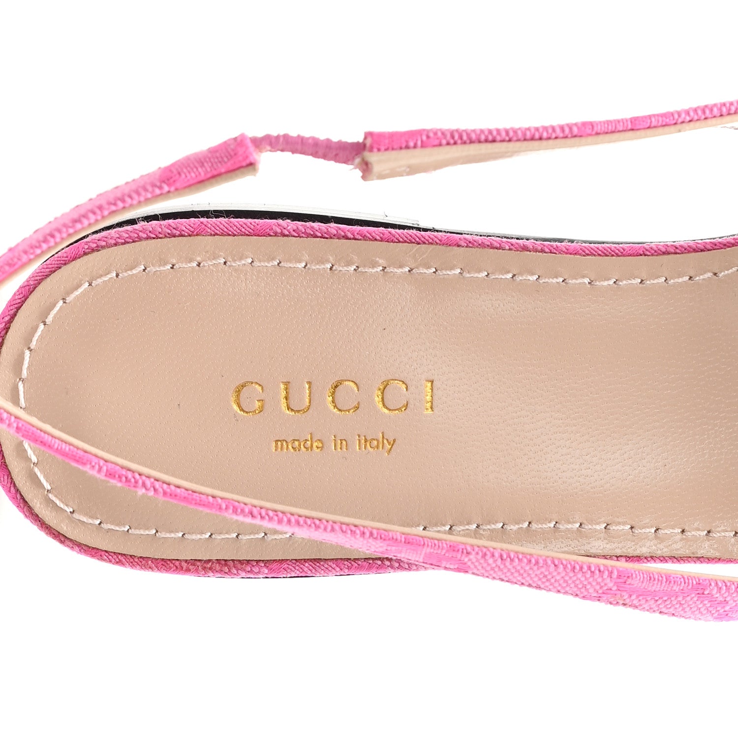 Gucci New Canvas GG Nappa Charlotte Horsebit Erin Slingbacks 38 Pink 8 of 10