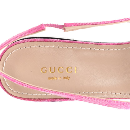 Gucci New Canvas GG Nappa Charlotte Horsebit Erin Slingbacks 38 Pink 8 of 10