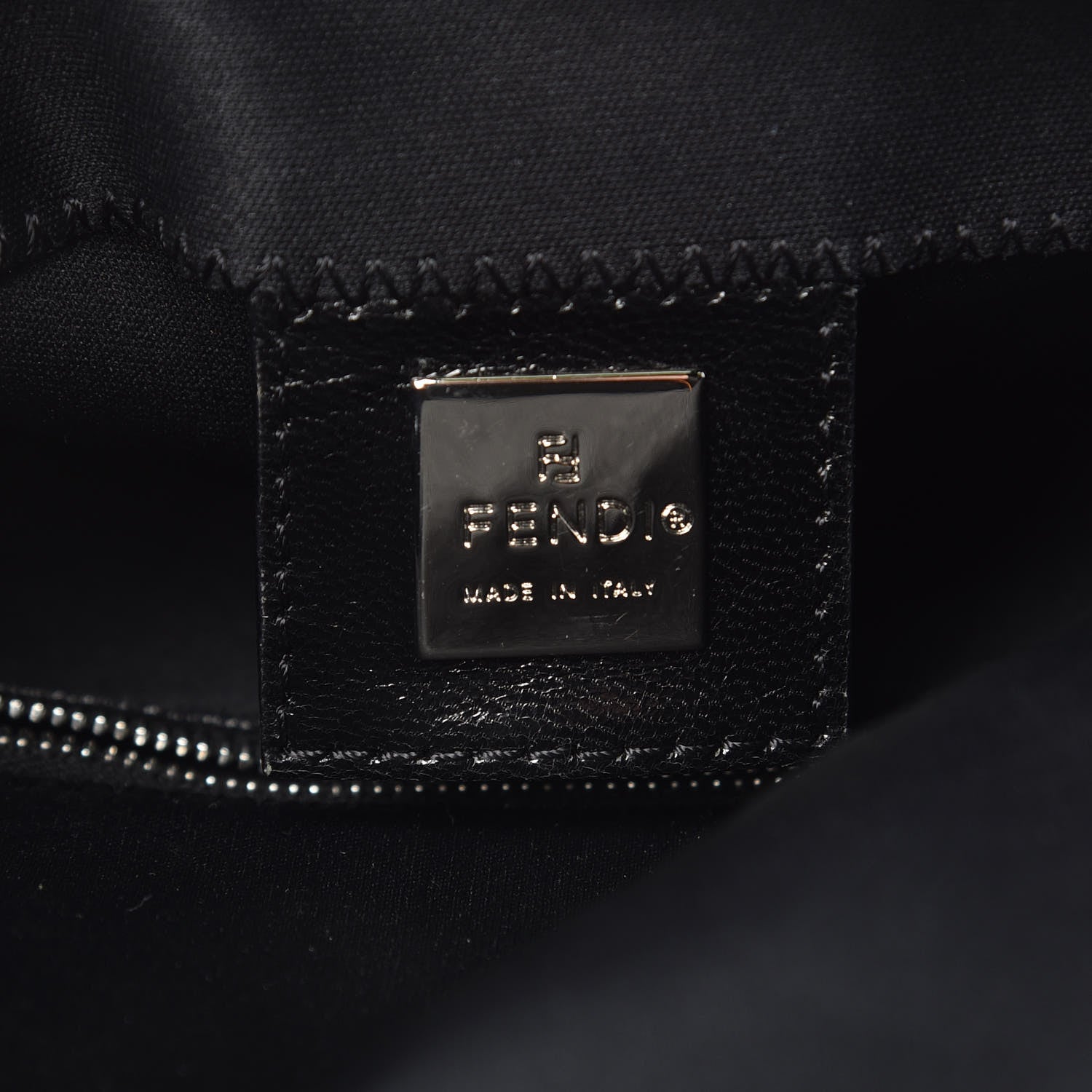 Fendi Satin Calfskin Baguette Black 6 of 9
