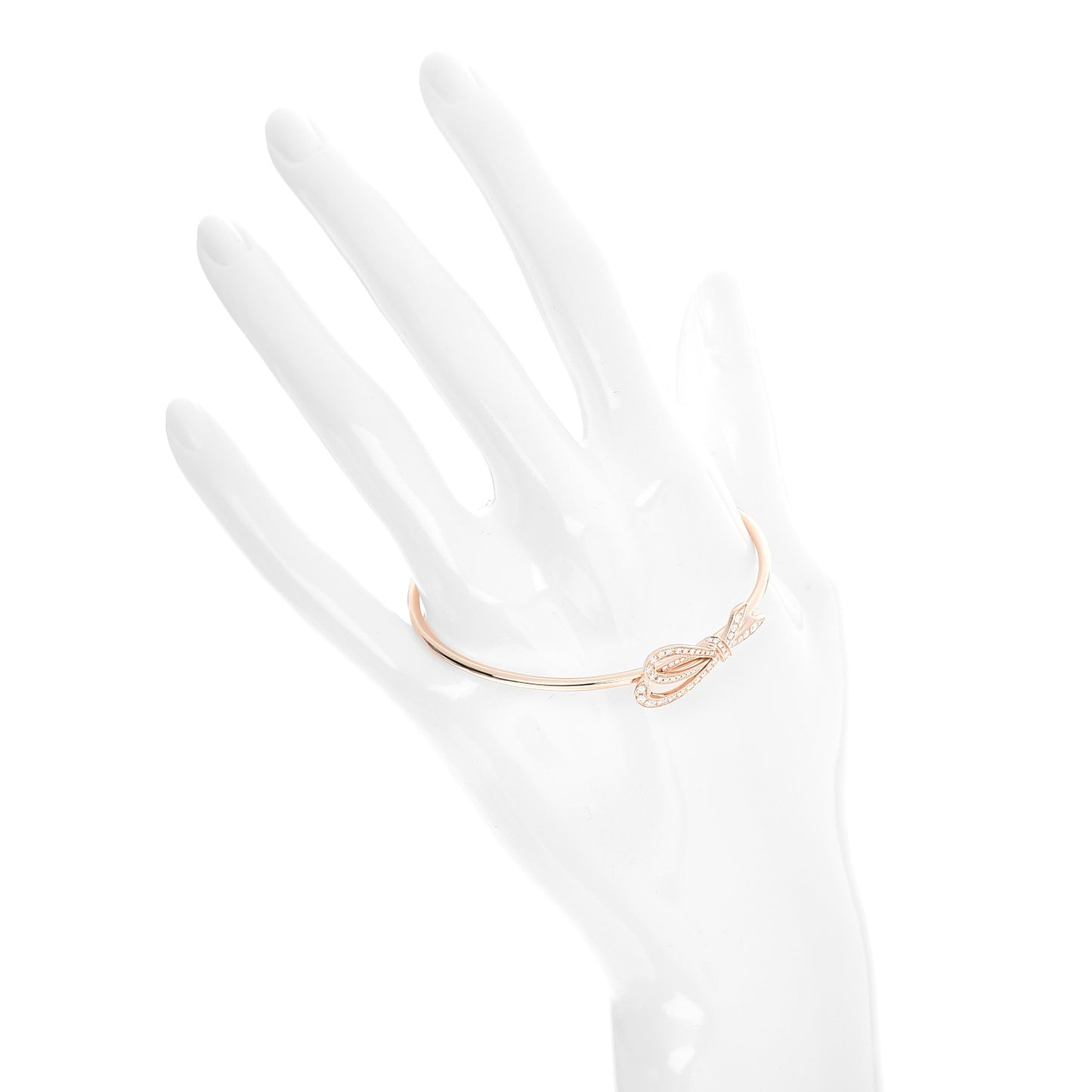 18K Rose Gold Diamond Bow Cuff Bracelet