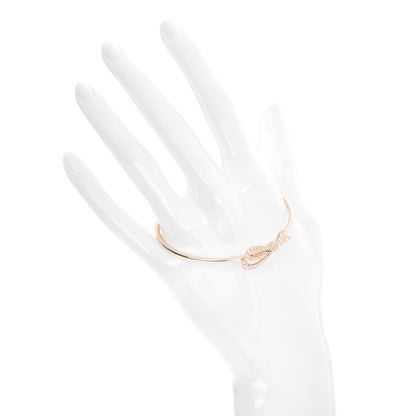 Tiffany 18K Rose Gold Diamond Bow Cuff Bracelet 2 of 4
