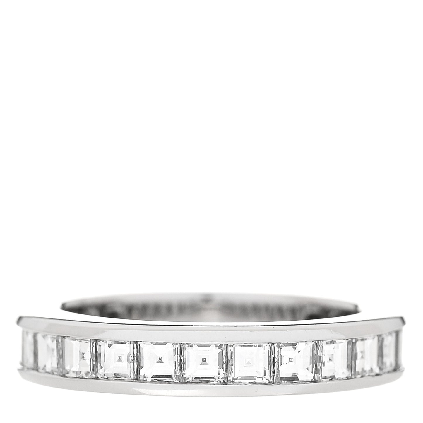 Platinum Diamond Square Cut Eternity Wedding Band Ring 48 4.5