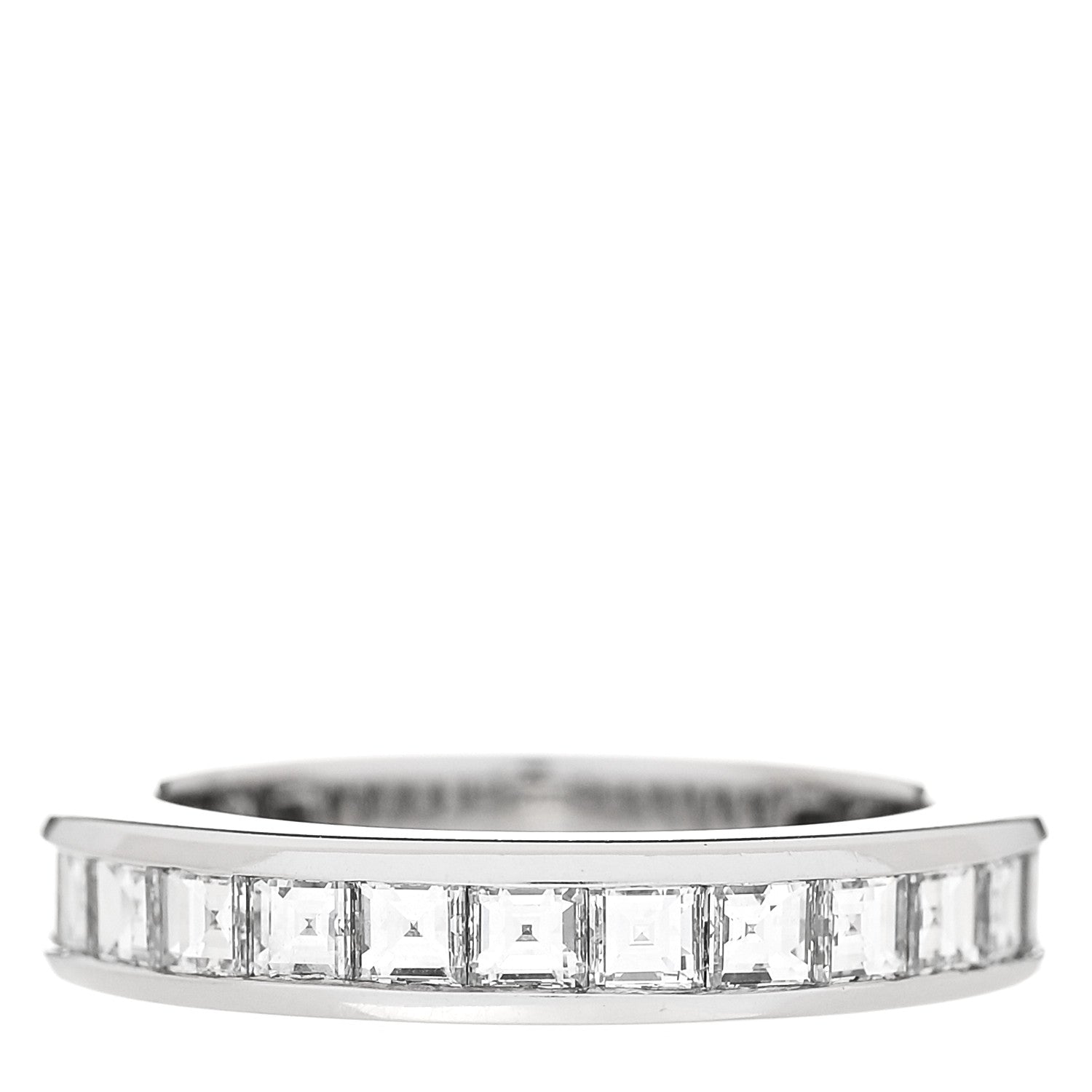 Tiffany Platinum Diamond Square Cut Eternity Wedding Band Ring 48 4.5 3 of 5