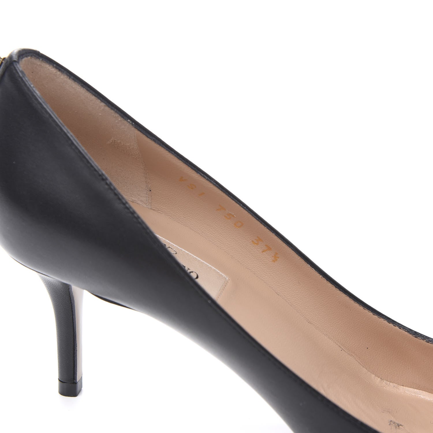 Valentino Garavani Calfskin Rockstud Simple Low Heel Pumps 37.5 Black 8 of 8